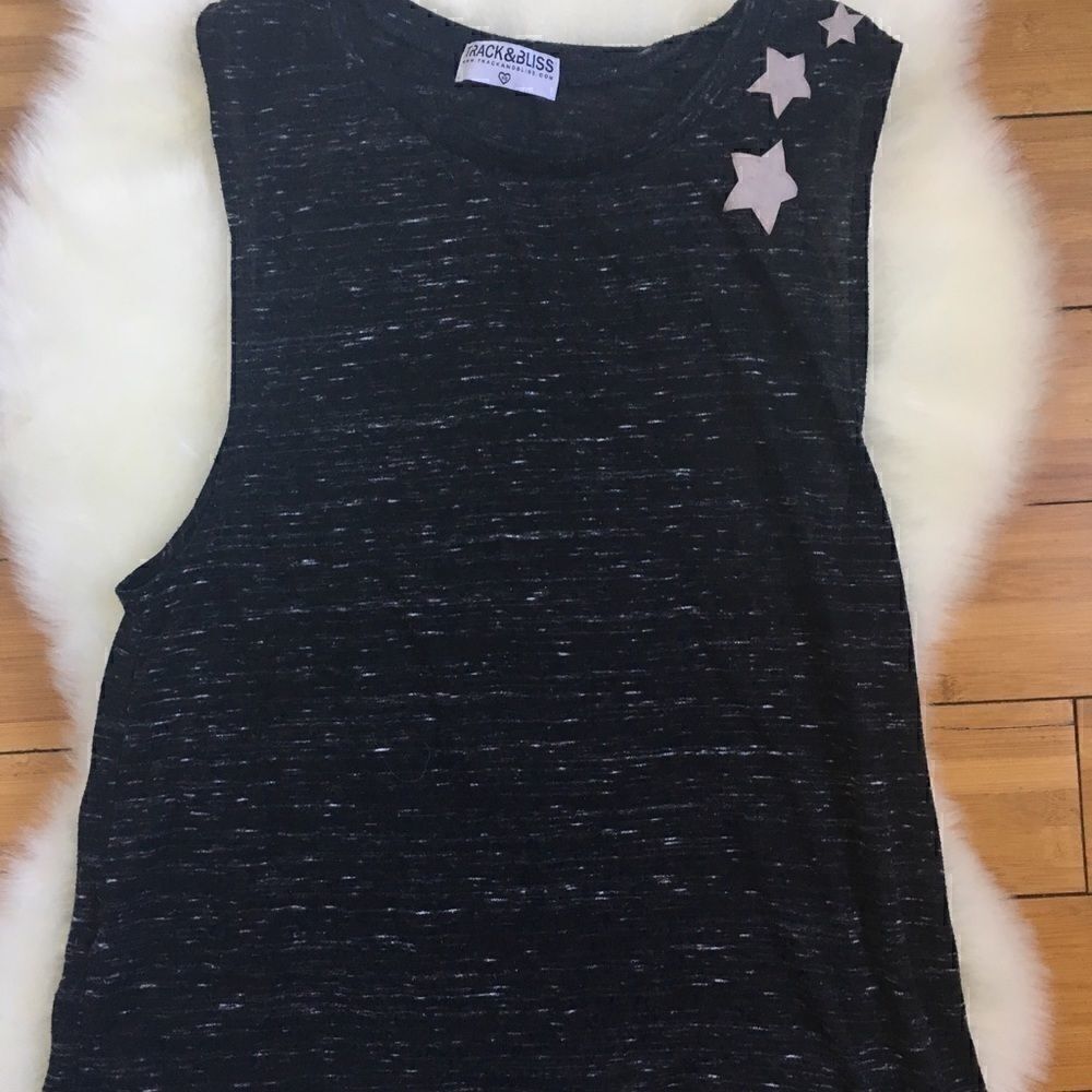 [track & bliss] star appliqué muscle tank EUC #2